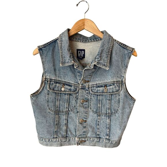 Vintage Y2K GAP 100% Cotton Denim Vest Size M - Picture 4 of 10